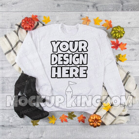 Unisex Crew Neck SweaT-Shirt Mockup White SweaT-Shirt Mockup Long