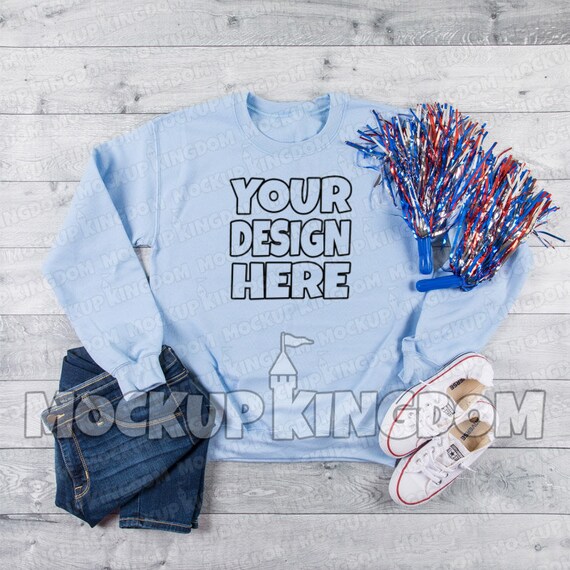 Unisex Crew Neck SweaT-Shirt Mockup Long Sleeve Mockup Football