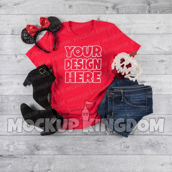 Unisex Crew Neck Mockup T-Shirt Mockup Halloween Mockup Disney
