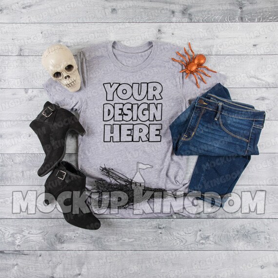 Unisex Crew Neck Mockup T-Shirt Mockup Halloween Mockup Fall
