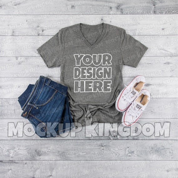 Unisex Vneck Mockup T-Shirt Mockup Flatlay Mockup Female Mockup