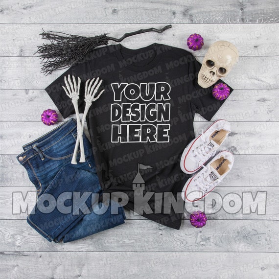 Unisex Crew Neck Mockup T-Shirt Mockup Flatlay Mockup Bella
