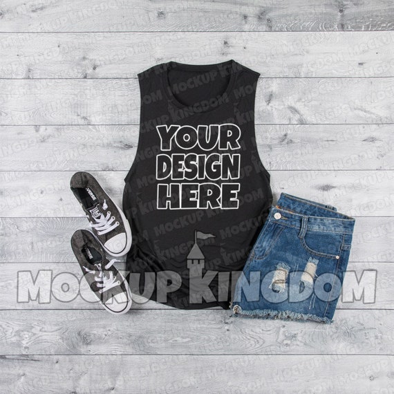 Download Ladies Flowy Scoop Muscle Tank Mockup T Shirt Mockup Etsy