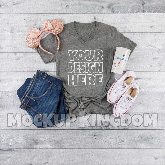 Unisex V Neck Mockup T Shirt Mockup Disney Mockup Female Etsy