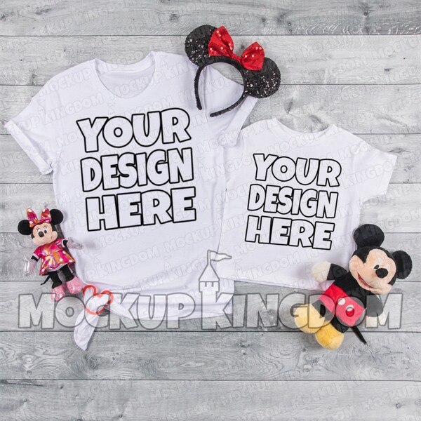 Mommy and Me Mockup, Crew Neck Mockup, Parent and Child Mockup, Magical Tee Mockup