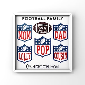 Football Custom Birthday SVG bundle - Lolly, Pop, Cousin, Mom & Dad