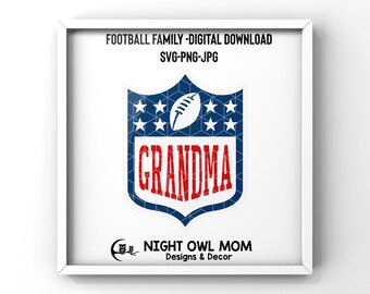 Fotbollsfödelsedagsfest-tröja design "GRANDMA", direkt digital nedladdning - svg, png, jpg