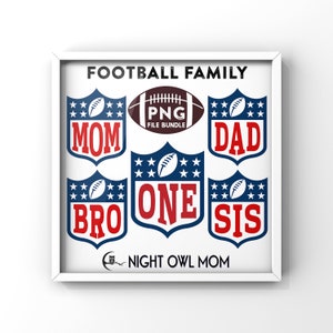 Football First Birthday - PNG file bundle - One, Mom, Dad, Sis, Bro