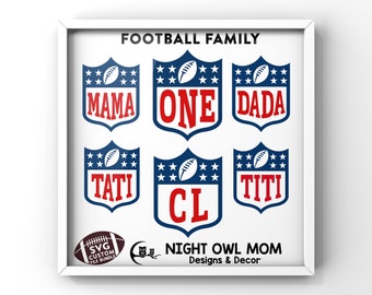 Football Birthday SVG bundle - One, CL, Dada, Mama, Tati, Titi