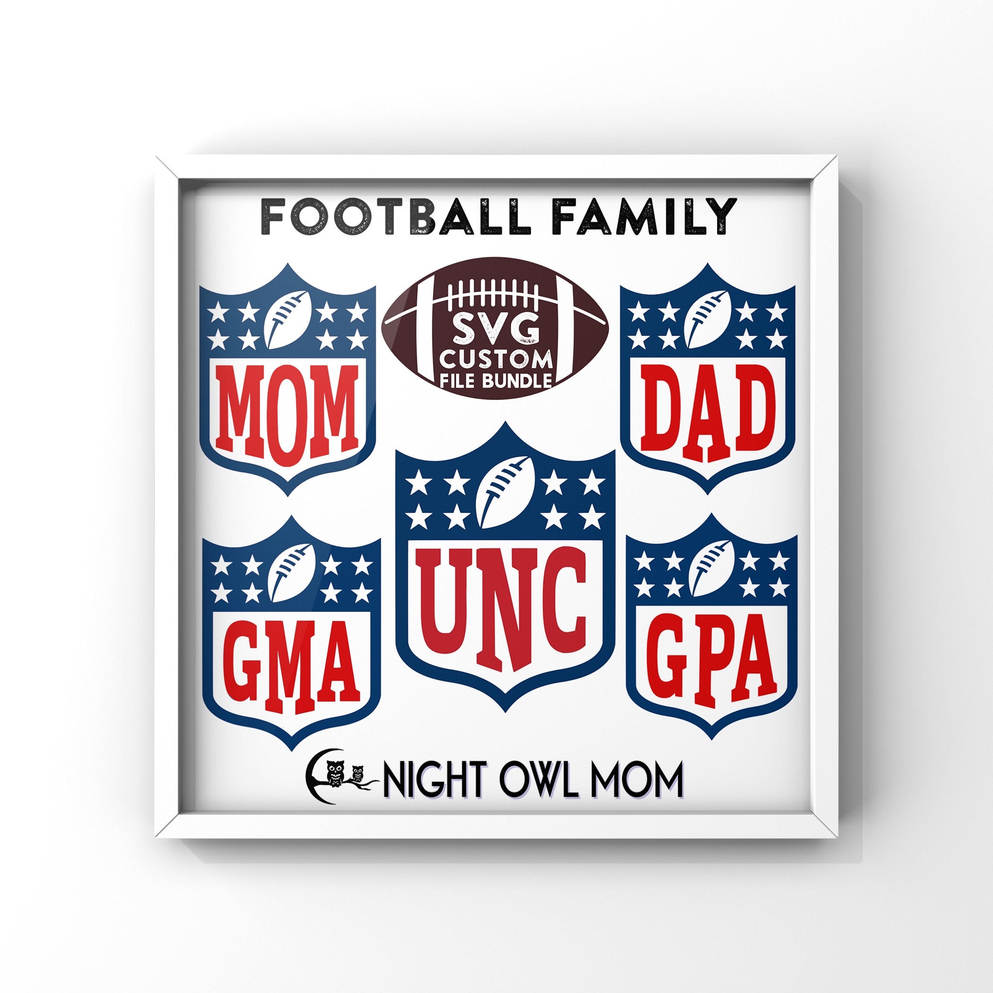 Football Birthday SVG Bundle of 5 Logos unc Etsy