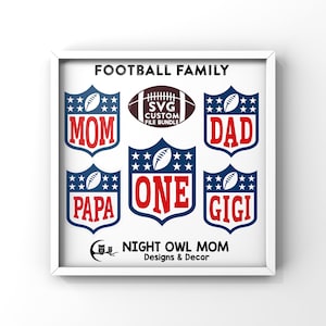 Football First Birthday SVG custom bundle One Mom Dad Gigi Papa