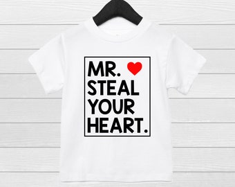Mr. Steal Your Heart - Kids Valentine Shirt Design- Digital Cut File (svg, png, jpg) - shirts, glasses, tumblers, mugs and crafting!