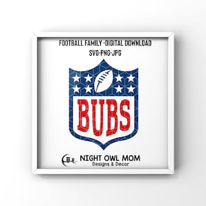 Football Birthday Party Shirt Design &quot;BUBS&quot;, Instant Digital Download - svg, png, jpg