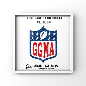 Football Birthday Party Shirt Design &quot;GGMA&quot;, Instant Digital Download - svg, png, jpg