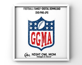 Design för fotbollsfödelsedagsfesttröja "GGMA", direkt digital nedladdning - svg, png, jpg