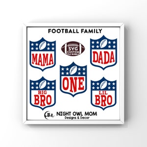 Football First Birthday SVG bundle Una Mama Dada LilBro BigBro