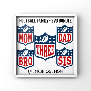Fotboll Tredje Födelsedag SVG-bunt Tredje, Mamma, Pappa, Syster, Bror