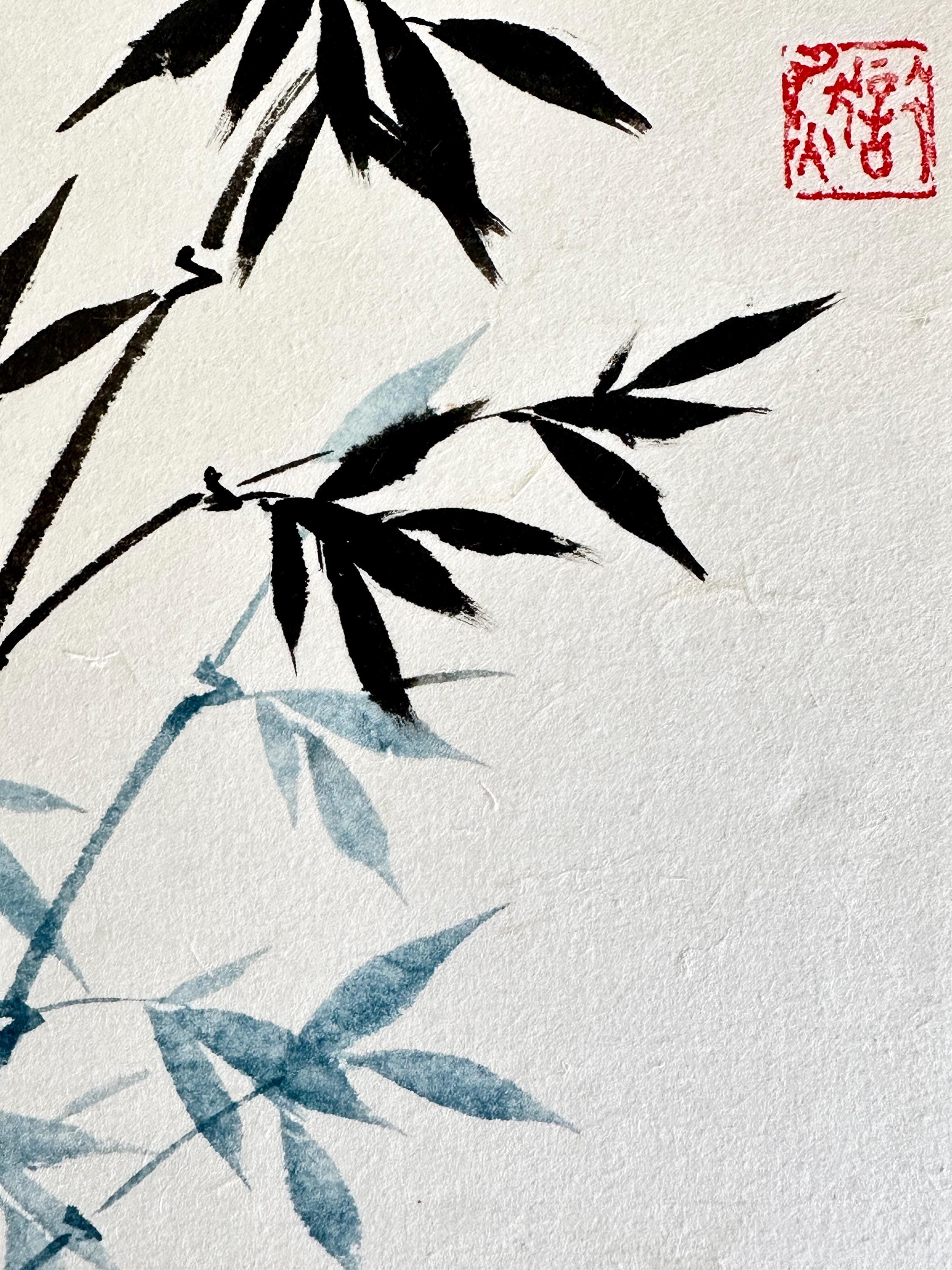 オリジナルの水墨画竹細工：手描きの中国絵画、A4サイズ - Etsy 日本