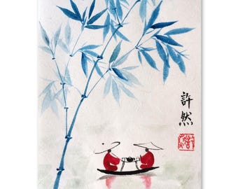 パンダの絵 / オリジナルの中国の筆水墨画 / 中国美術 / 中国絵画