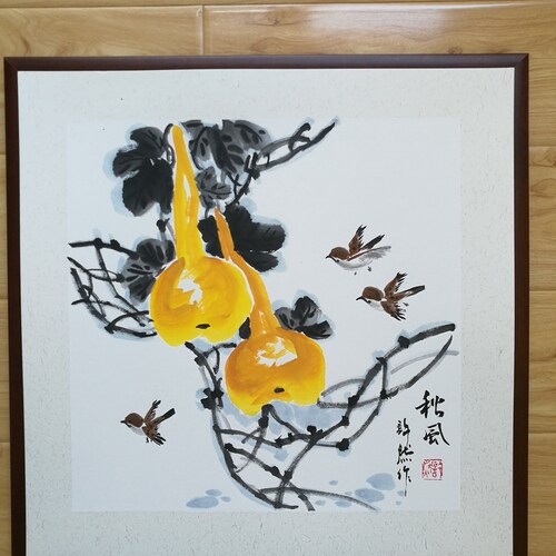 Chinese ink painting,gourd shops painting, calabash painting,Framed Traditional Chinese painting,Chinese art