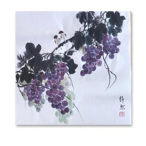 Original Traditionelle Chinesische Malerei,Chinesische Handgemalte Trauben Tuschemalerei,Handgemalte Reispapier Malerei,Chinesische Kunst, Tuschemalerei