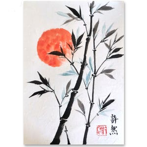 Handpainted Original Chinese painting,Traditonal Chinese Bamboo Painting, Home Decoration,Desk Ornament,sumi-e painting