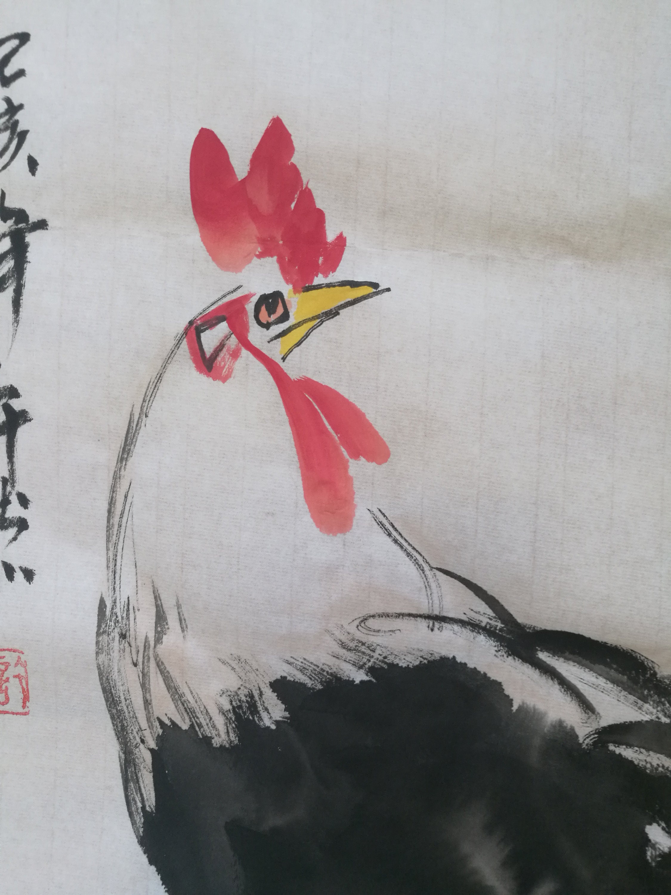 Handpainted Chinese Rooster Painting Original Chinese Ink - Etsy