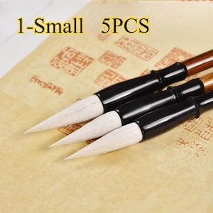 Chinese Paint Watercolor Brushes,Chinese Calligraphy Brushes Set, 5PCS