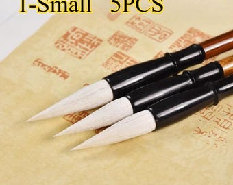 Chinese Calligraphy Brush Set: Watercolor Paint Brushes, 5PCS