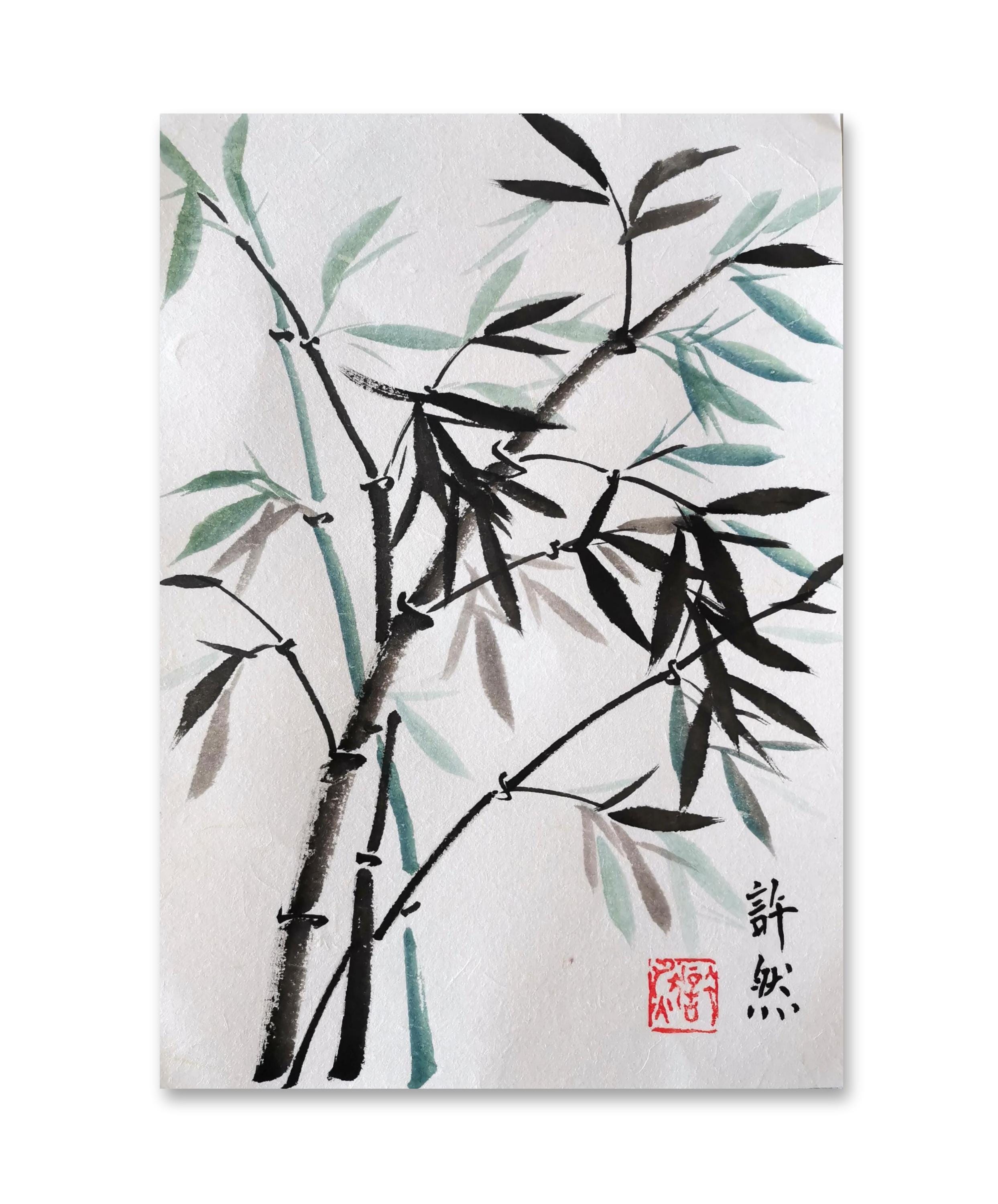 Handpainted Original Chinese painting,Traditonal Chinese Bamboo Painting, Home Decoration,Desk Ornament,sumi-e painting