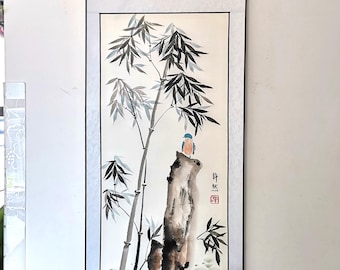 Handpainted Bamboo Scroll: Traditional Chinese Ink Painting (40x110cm)