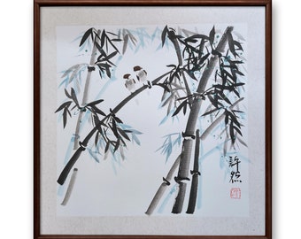 中国額絵 中国美術、シノワズリ美術、中国絵画、中国竹画、中国、額入り美術
