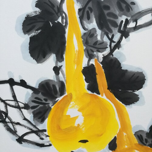 Chinese ink painting,gourd shops painting, calabash painting,Framed Traditional Chinese painting,Chinese art