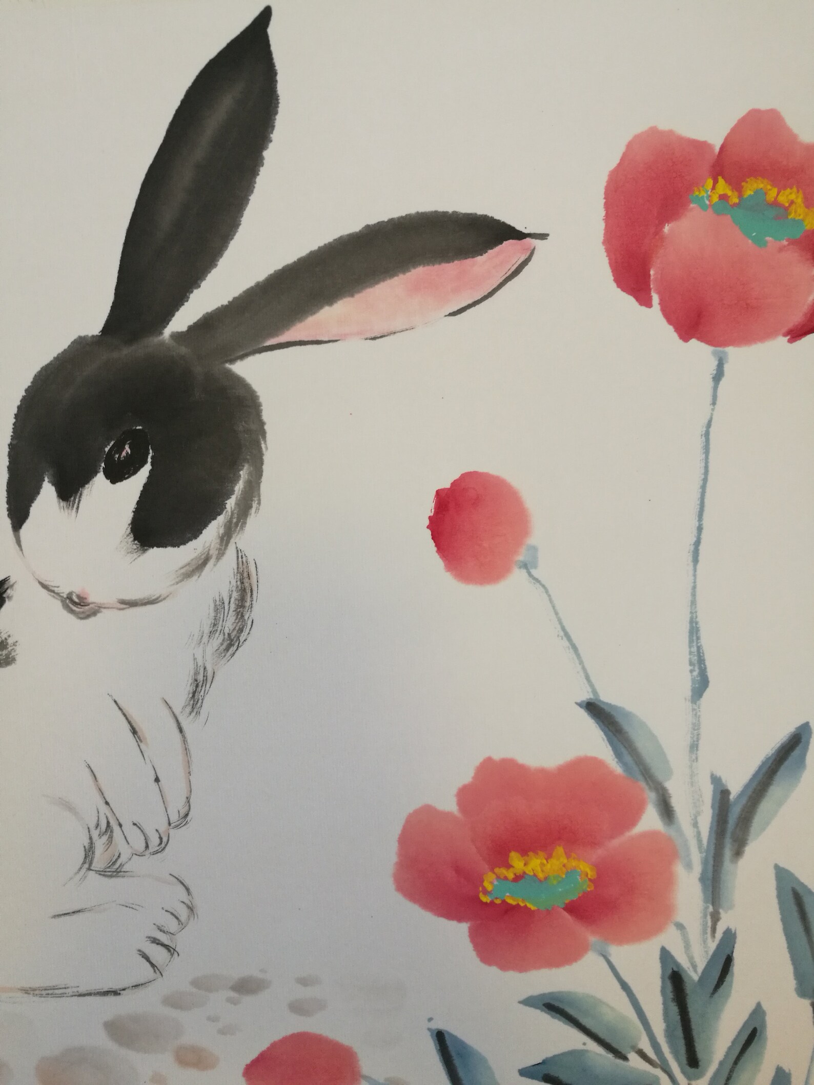 Handpainted Chinese Paintingoriginal Rabbit Painting Little - Etsy Canada