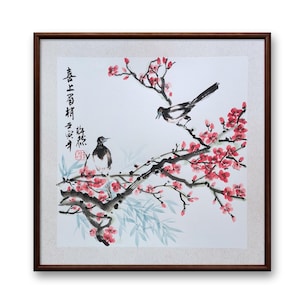Handpainted Original Chinese painting,Plum Blossom, Blossom Painting,Original Chinese art,sumi-e painting