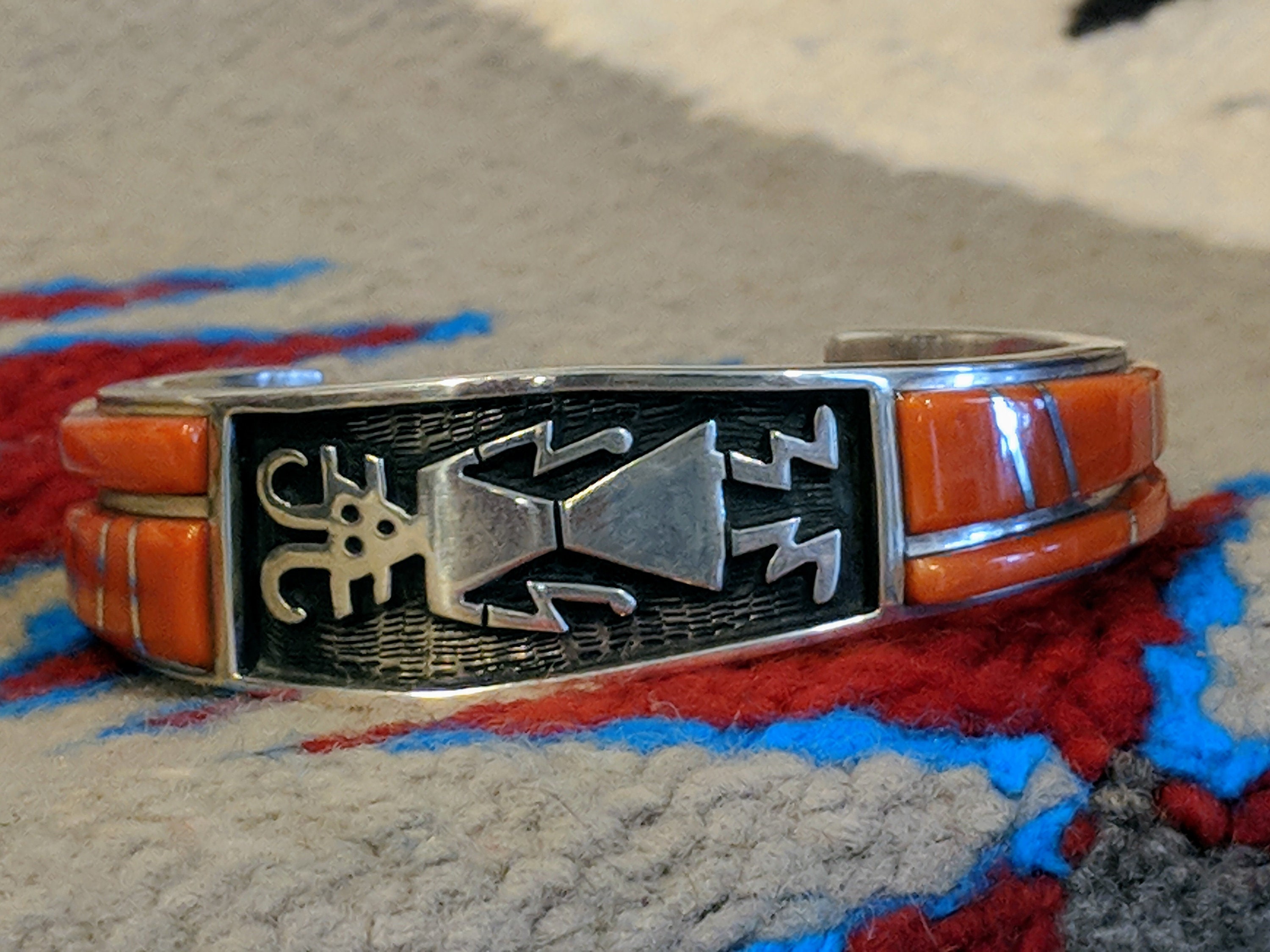 EXTREMELY RARE FIND Authentic Hopi Red Coral & Wood Inlay - Etsy