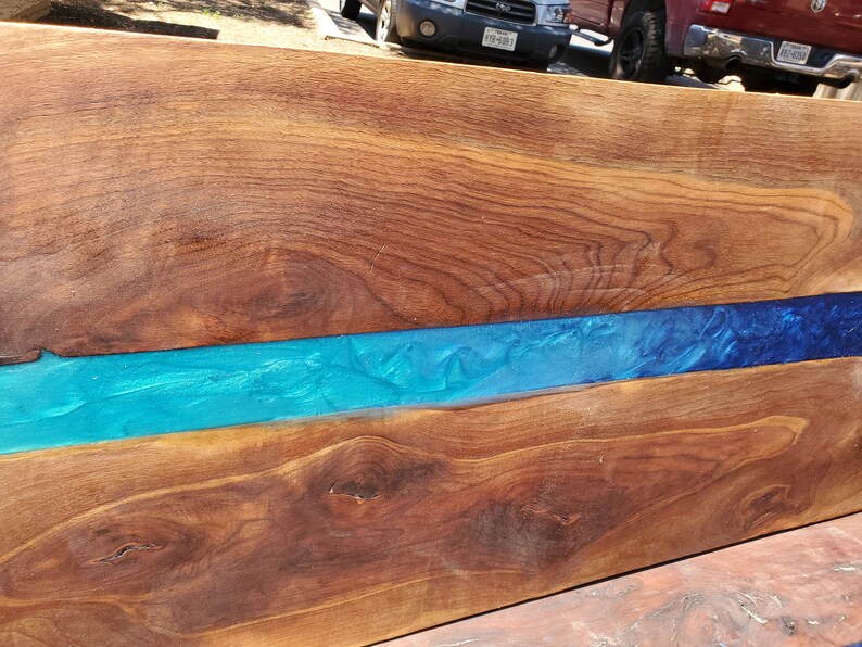 RIVER TABLE BENCH Epoxy Resin Park Benchhandmade Etsy