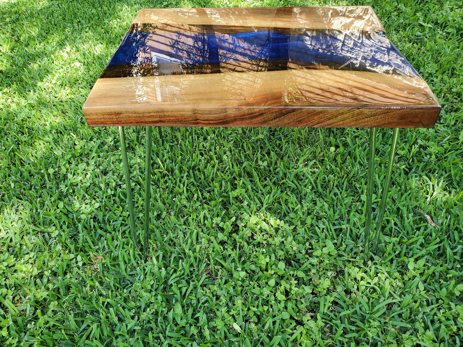 River Table Deep Blue on Black Walnut - Etsy