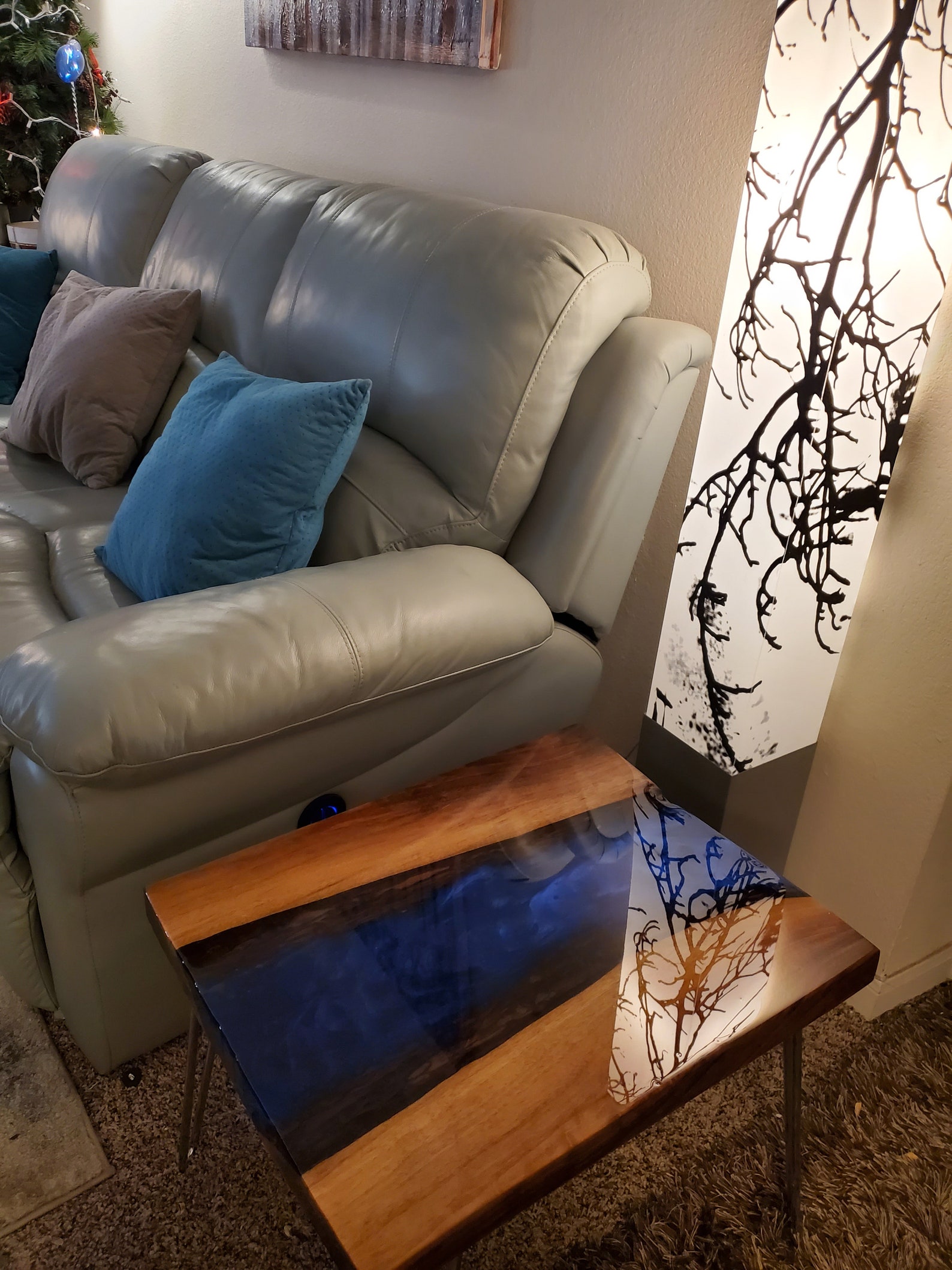 River Table Deep Blue on Black Walnut - Etsy