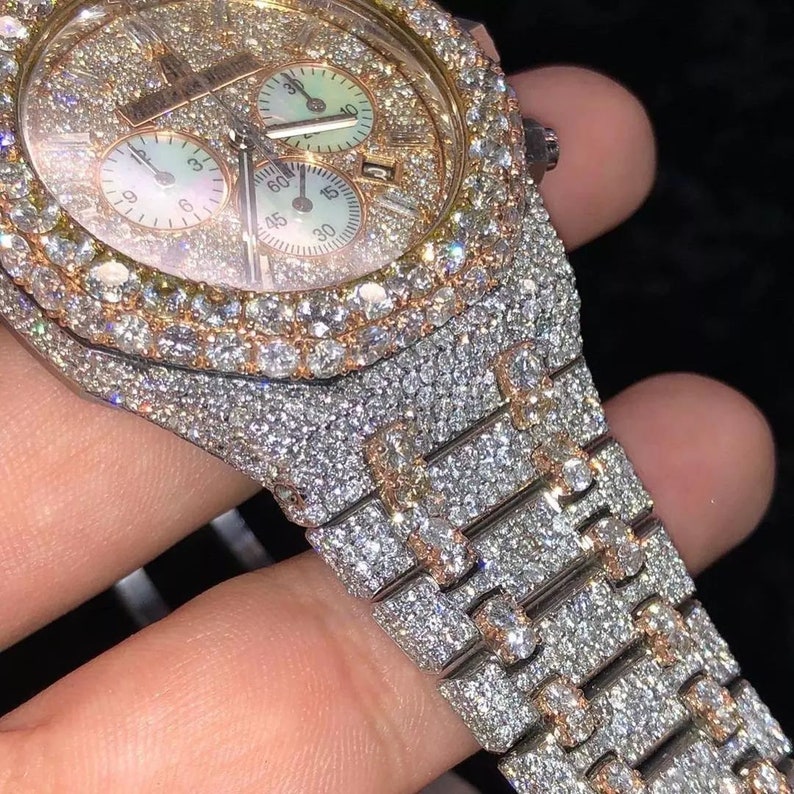 Luxury Chronograph AP Watch VVS Moissanite Diamond Watch - Etsy