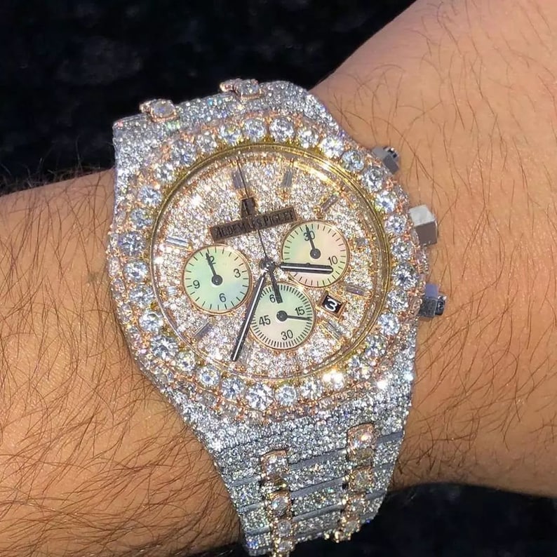 Luxury Chronograph AP Watch VVS Moissanite Diamond Watch Etsy
