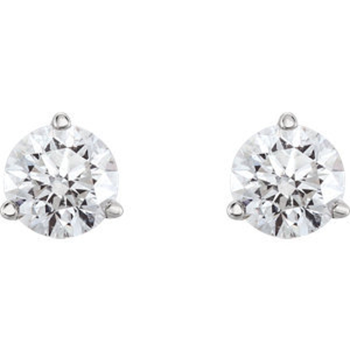 1 Carat Lab Grown Diamond Stud Earrings Lab Grown Diamond Etsy