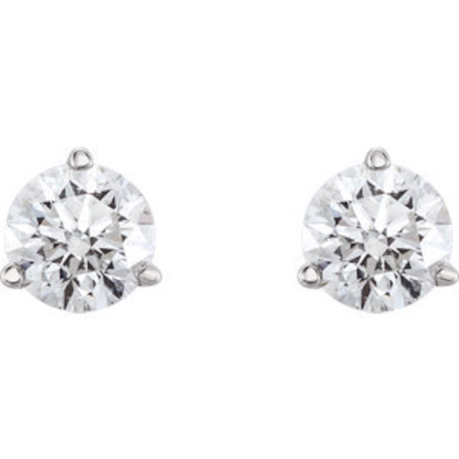 1 Carat Lab Grown Diamond Stud Earrings Lab Grown Diamond Etsy