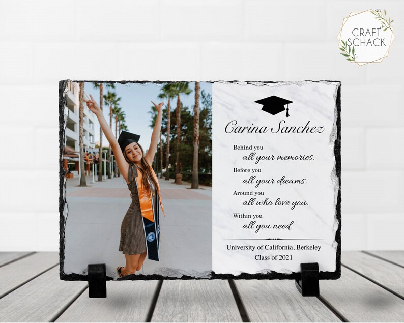 Graduation Photo Slate 5x7 Natural Rock Slate Chiseled Edges Etsy