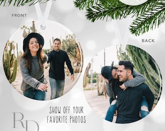 Double Sided Photo Ornament, Create Your Own Christmas Ornament, Secret Santa Gift For Coworker, Christmas Gift For Her, Stocking Stuffer