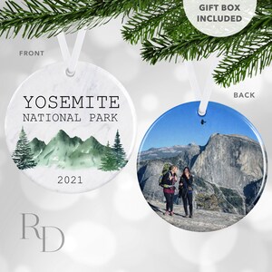 National Park Commemorative Ornament, Personalized Travel Ornament, Custom Ornament, Yosemite, Lake Tahoe, Glacier National Park
