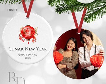 Lunar New Year Ornament, Chinese New Year Photo Ornament, Personalized Christmas Ornament For Mom, Chinese Lantern, China Souvenir, Travel