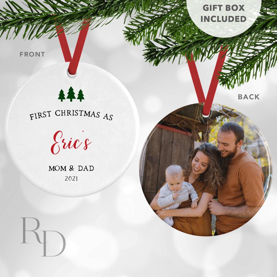 Personalized Mom and Dad Christmas Ornament First Christmas as Mommy