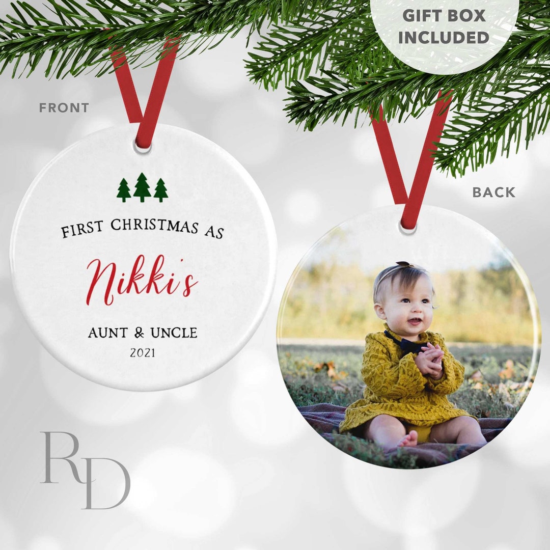 Personalized Aunt and Uncle Christmas Ornament | First Christmas as ...