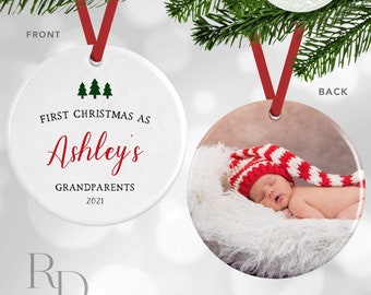Personalized First Christmas As Grandparents Ornament, First Christmas As Grandma And Grandpa, Gift For Grandparents, Christmas Ornament